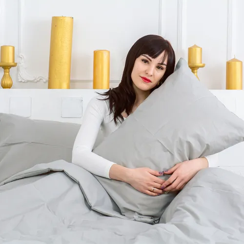 Ковдра антиалергенна Light Gray №2304 Ecosilk бязь (літня) - 5
