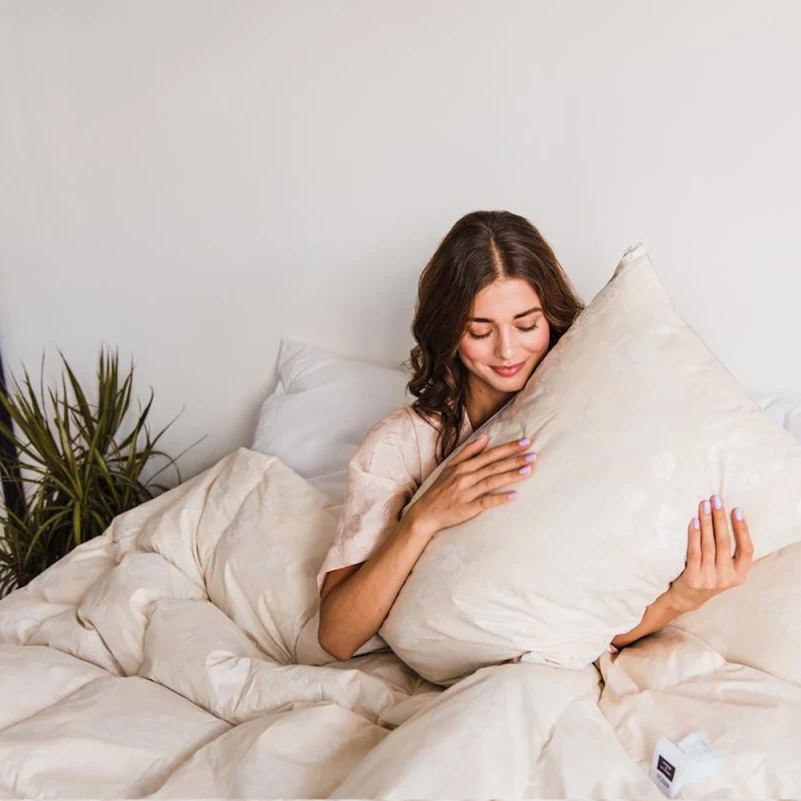 Одеяло пуховое кассетное Extra №042 90% серый пух Extra тик (зима+) - 22