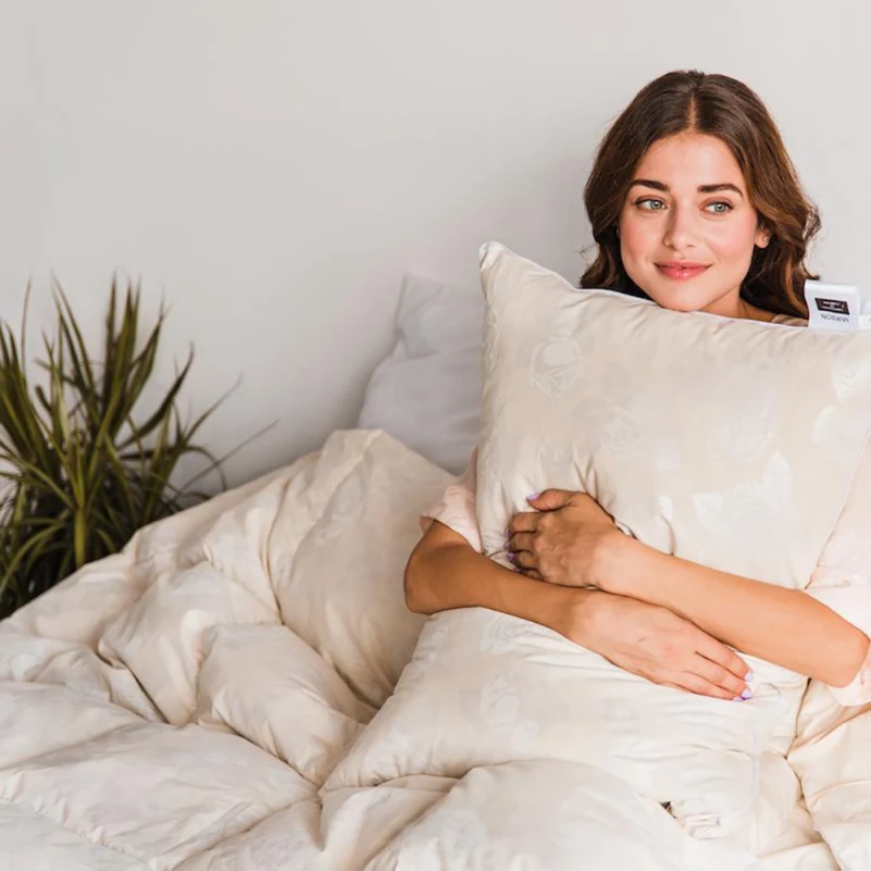 Одеяло пуховое кассетное Extra №042 90% серый пух Extra тик (зима+) - 15