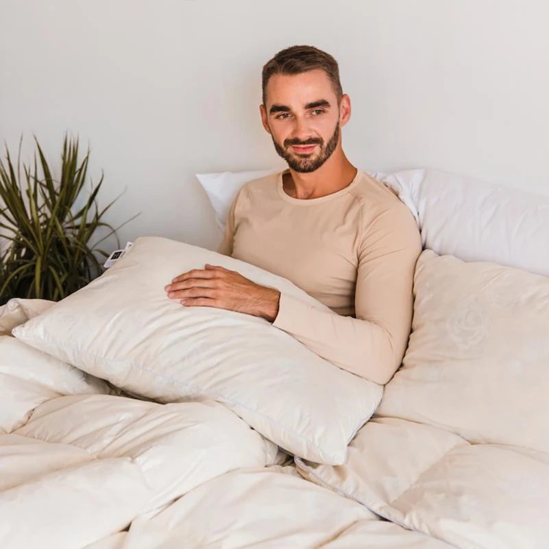 Одеяло пуховое кассетное Extra №042 90% серый пух Extra тик (зима+) - 23