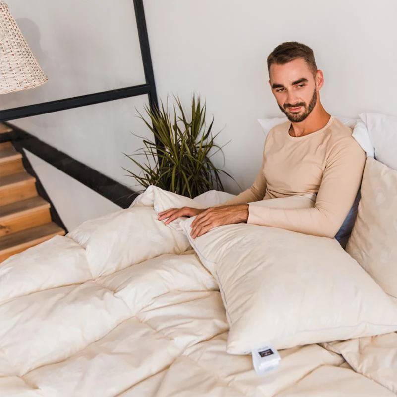 Одеяло пуховое кассетное Extra №042 90% серый пух Extra тик (зима+) - 16