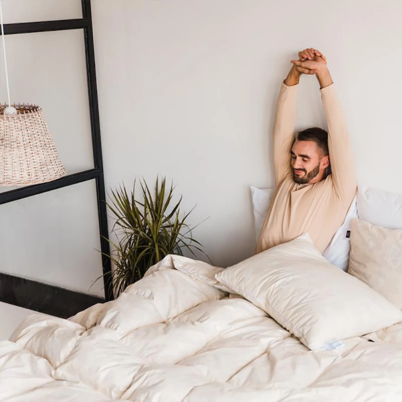 Одеяло пуховое кассетное Extra №042 90% серый пух Extra тик (зима+) - 20