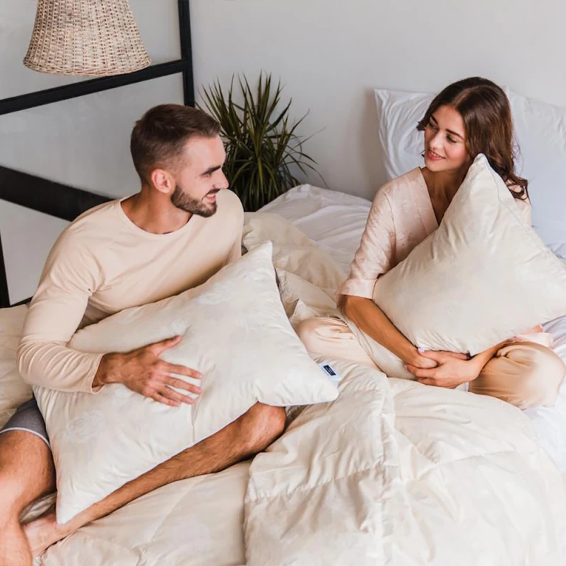 Одеяло пуховое кассетное Extra №042 90% серый пух Extra тик (зима+) - 24