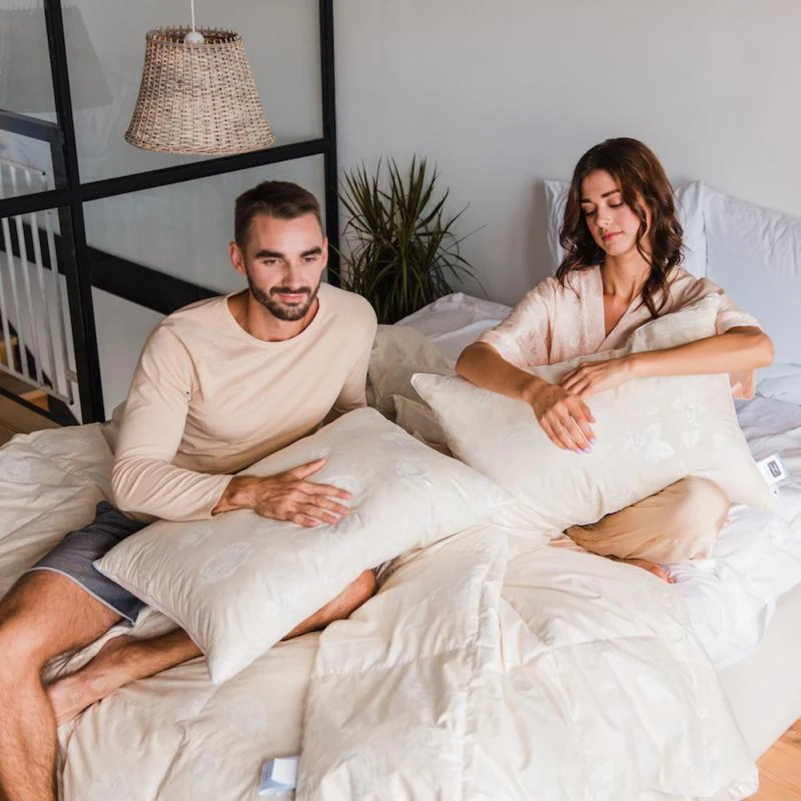 Одеяло пуховое кассетное Extra №042 90% серый пух Extra тик (зима+) - 13