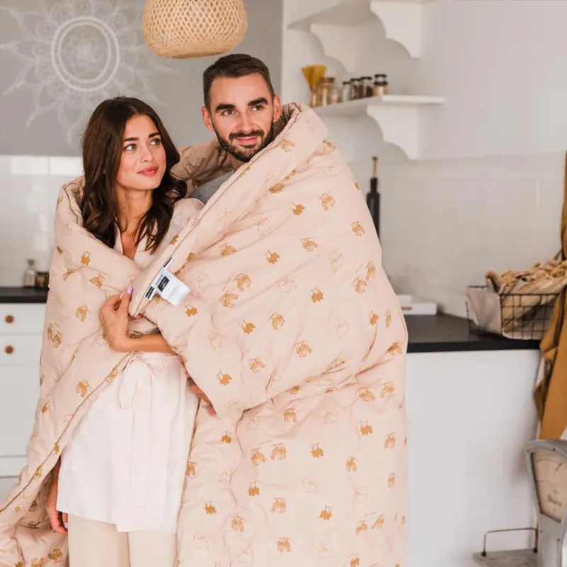 Ковдра вовняна Hand Made Camel №173 вовна тик (літо) - 11