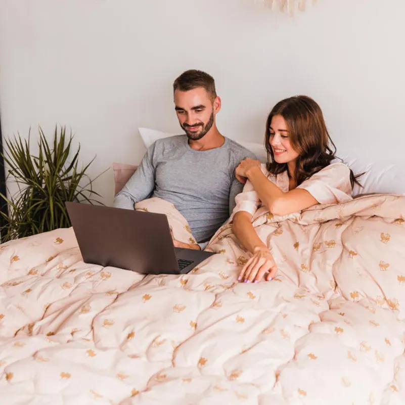 Ковдра вовняна Hand Made Camel №173 вовна тик (літо) - 15