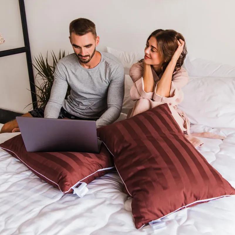 Антиаллергенная подушка Lorenzo №132 EcoSilk сатин-жаккард (средняя) - 10