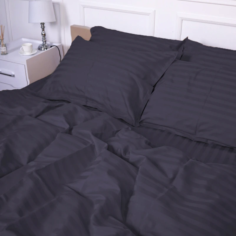 Комплект постільної білизни Сатин ELIT "Graphite" - 1