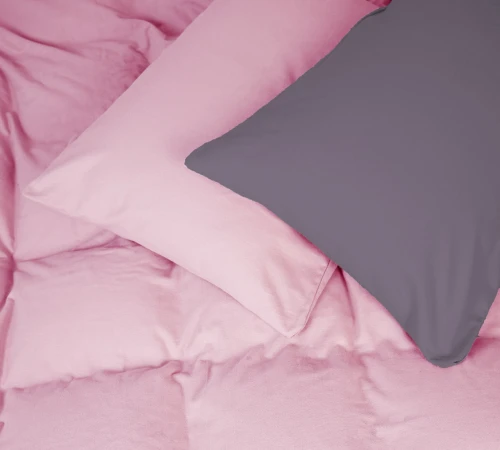 Наволочка Фланель 001-008 "Ash grey/Pink"