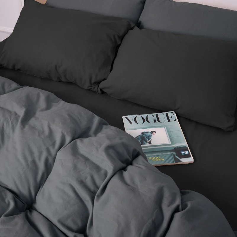 Комплект постільної білизни Фланель 002-005 "Black/Marengo" - 5