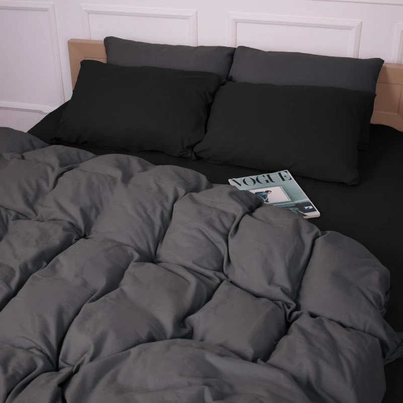 Комплект постільної білизни Фланель 002-005 "Black/Marengo" - 7