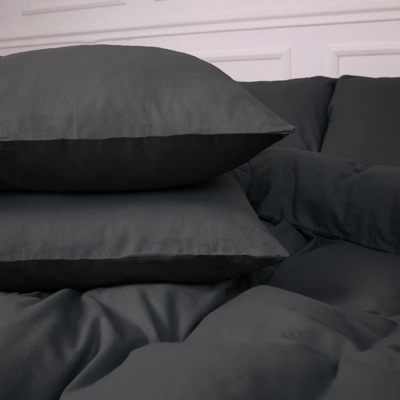 Комплект постільної білизни Фланель 002-005 "Black/Marengo" - 9