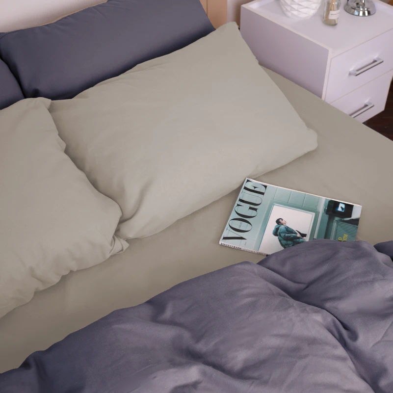 Наволочка Фланель 004-001 "Cappuchino/Ash grey" - 5