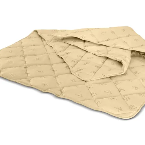 Ковдра вовняна Всесезонна № 0023 Тік Gold Camel Уцінка №8027