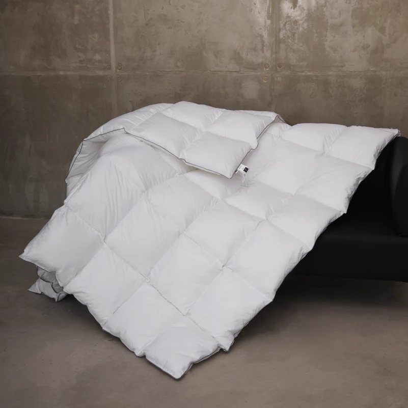 Одеяло пуховое кассетное Raffaello №053 90% серый пух Standart / 10% перо тик Premium (зимнее+) - 20