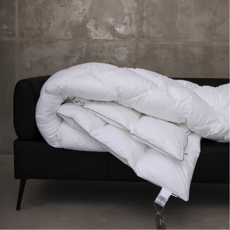 Одеяло пуховое кассетное Raffaello №053 90% серый пух Standart / 10% перо тик Premium (зимнее+) - 17