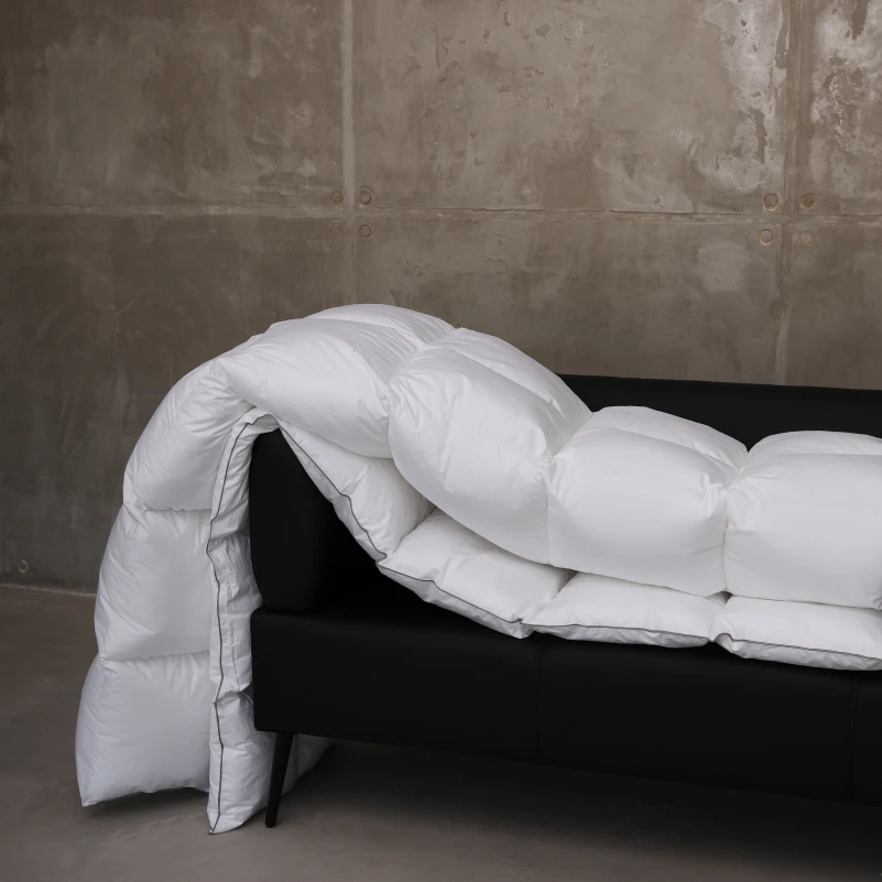 Одеяло пуховое кассетное Raffaello №053 90% серый пух Standart / 10% перо тик Premium (зимнее+) - 18