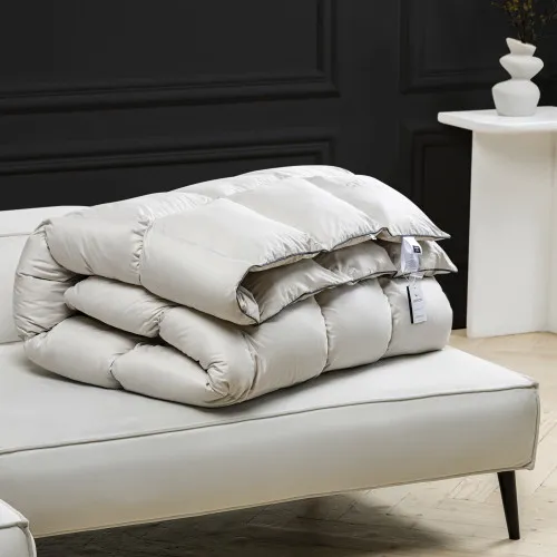 Одеяло пуховое Silver Cloud №067 90% серый пух Premium / 10% перо сатин (зима+)