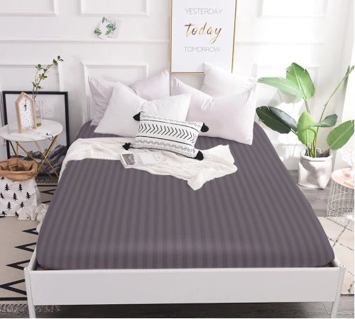 Простынь на резинке (САТИН ЖАККАРД) Graphite - высота 25 см (детские 10 см)