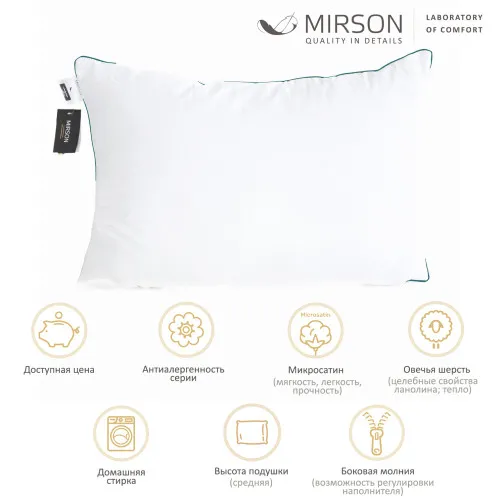 Подушка Вовна Kids Time №1560 Eco Line Vital Wool (середня) - 2