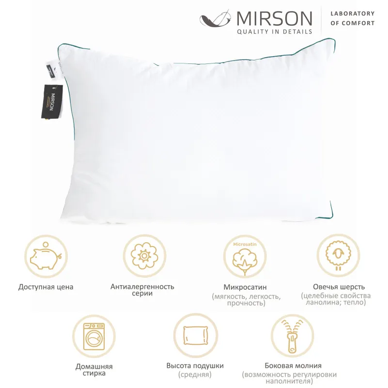 Подушка Вовна Kids Time №1560 Eco Line Vital Wool (середня) - 1