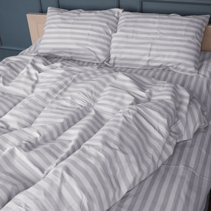 Постільна білизна Бязь 17-0600 Stripe White Gray