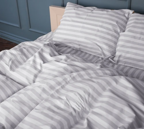 Підковдра Бязь 17-0600 Stripe White Gray - 2