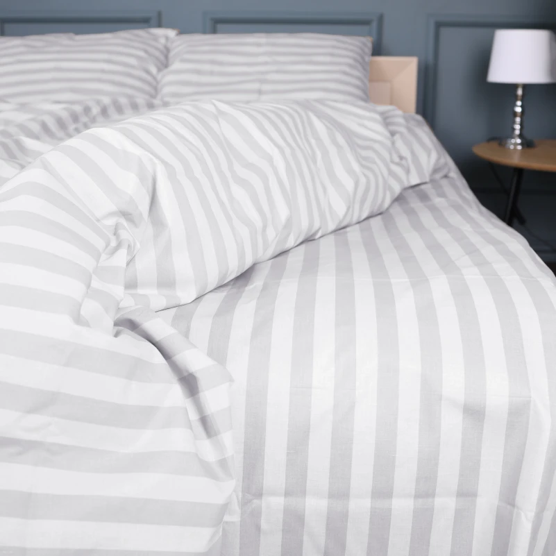 Постільна білизна Бязь 17-0600 Stripe White Gray - 4