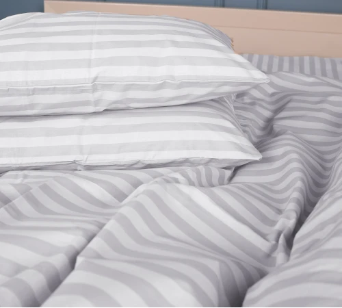 Наволочка MirSon Ranforce Elite 17-0600 Stripe White Gray