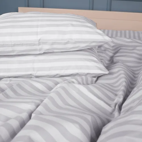 Постільна білизна Бязь 17-0600 Stripe White Gray - 5