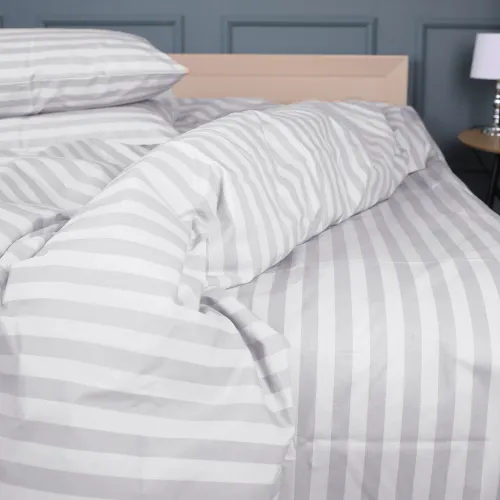 Комплект постільної білизни MirSon Ranforce Elite 17-0600 Stripe White Gray - 4