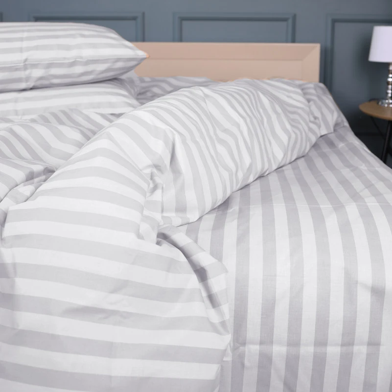 Комплект постільної білизни MirSon Ranforce Elite 17-0600 Stripe White Gray - 2