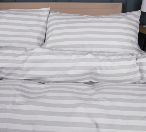Комплект постельного белья MirSon Ranforce Elite 17-0600 Stripe White Gray - 2