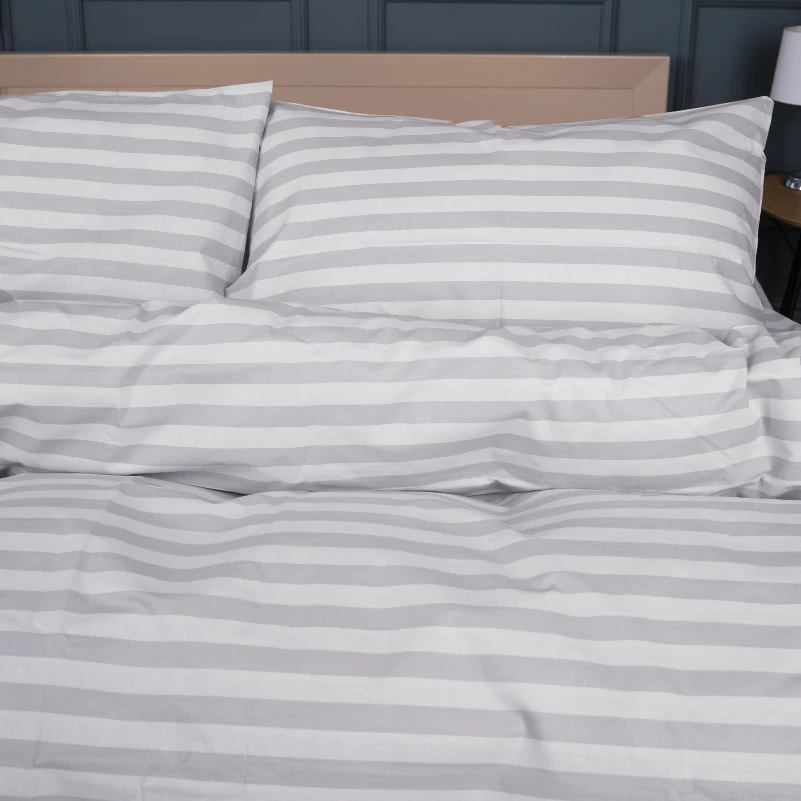 Комплект постільної білизни MirSon Ranforce Elite 17-0600 Stripe White Gray - 1