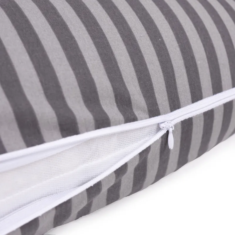 Подушка для беременных и отдыха Г-образная №5001 Color Line 17-0601 Stripe Gray EcoSilk бязь - 6