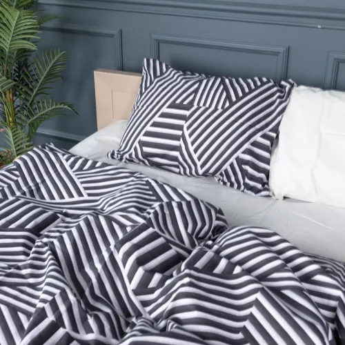 Комплект постельного белья Бязь 17-0629 Diamond Black White - 2