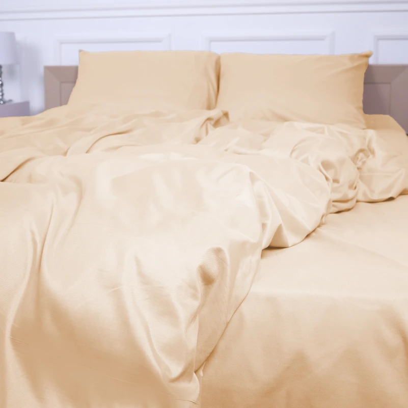 Комплект постільної білизни №12-0712 Vanila Mikrosatin Premium Однотонний - 2