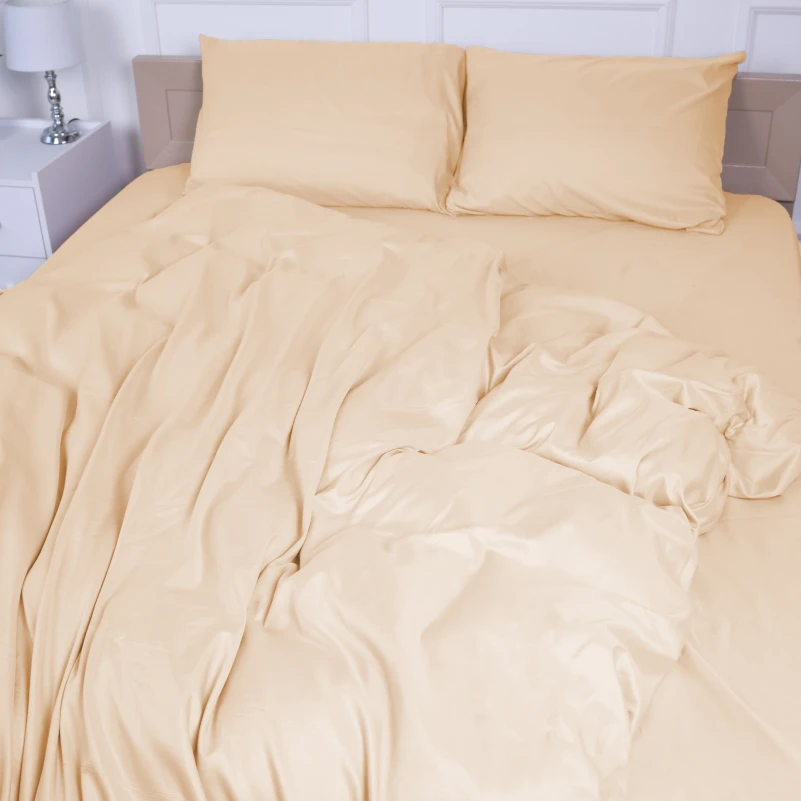 Комплект постільної білизни №12-0712 Vanila Mikrosatin Premium Однотонний - 3