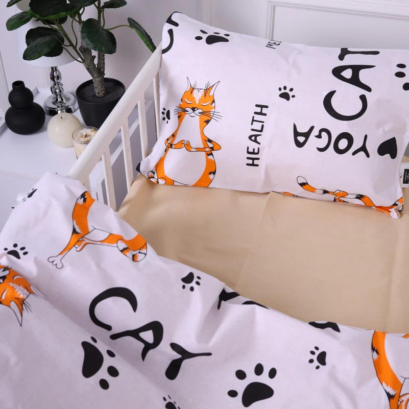 Простынь детская Бязь Kids Time 17-0621 Yoga Cat Orange - 4