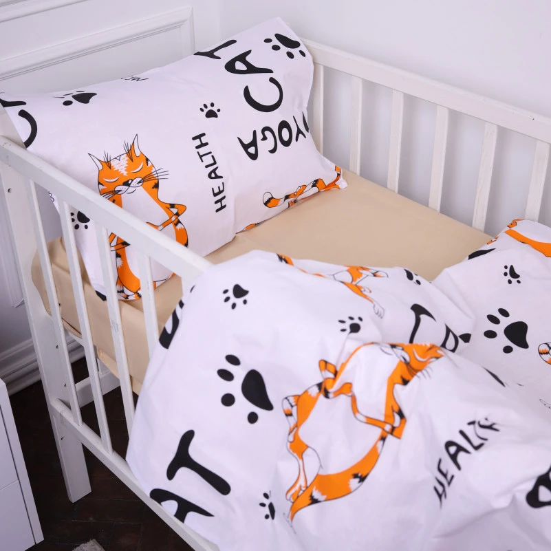 Простынь детская Бязь Kids Time 17-0621 Yoga Cat Orange - 3