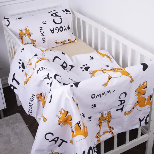 Детское постельное белье Бязь Kids Time 17-0621 Yoga Cat Orange