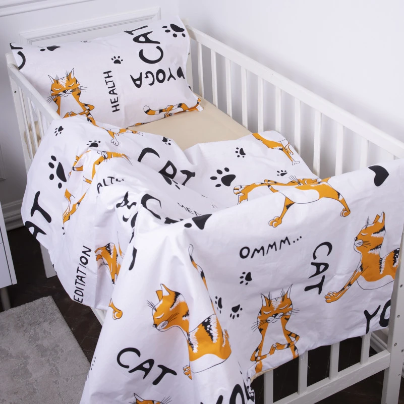 Простынь детская Бязь Kids Time 17-0621 Yoga Cat Orange - 2
