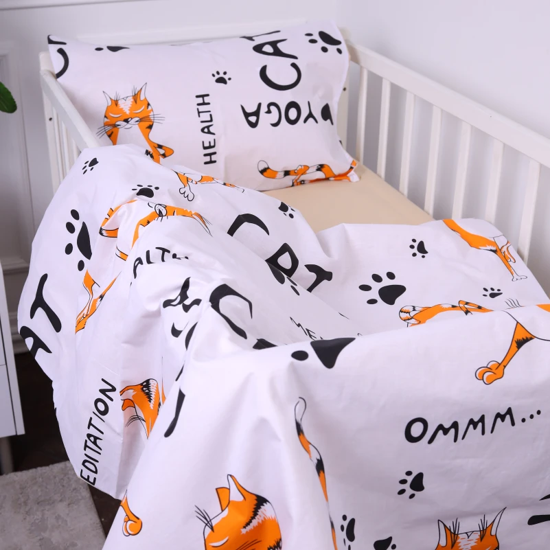 Пододеяльник детский Бязь Kids Time 17-0621 Yoga Cat Orange - 4