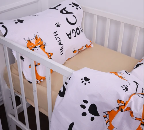 Простынь детская Бязь Kids Time 17-0621 Yoga Cat Orange - 2