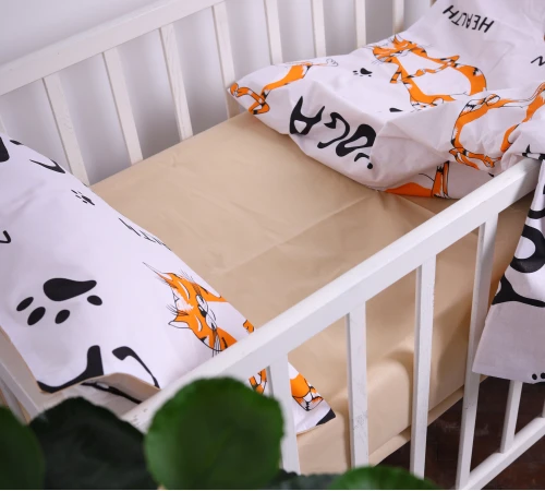 Простынь детская Бязь Kids Time 17-0621 Yoga Cat Orange