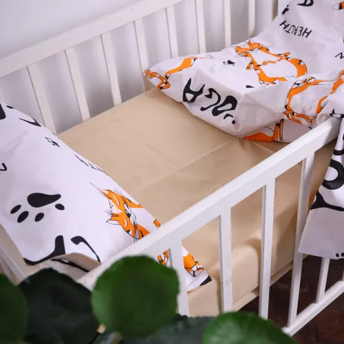 Простынь детская Бязь Kids Time 17-0621 Yoga Cat Orange