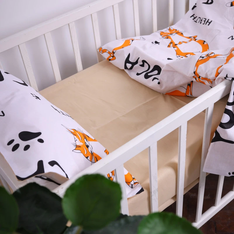 Простынь детская Бязь Kids Time 17-0621 Yoga Cat Orange