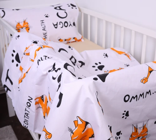 Пододеяльник детский Бязь Kids Time 17-0621 Yoga Cat Orange