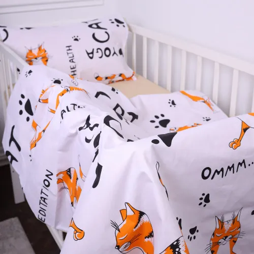 Підковдра дитяча Бязь Kids Time 17-0621 Yoga Cat Orange