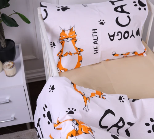 Наволочка детская Бязь Kids Time 17-0621 Yoga Cat Orange